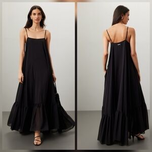 ROTATE Birger Christensen Chiffon Dress Size XL Gown Sleeveless Square neck